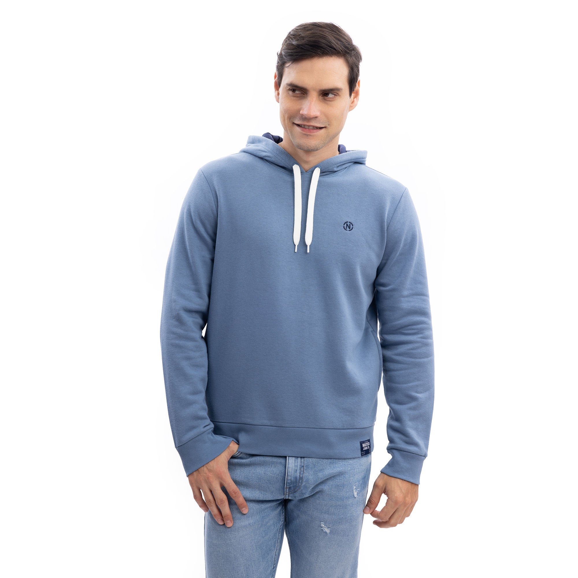 Sudadera Con Cremallera Nautica Para Hombre - Algodón Sostenible, Capucha, Corte Clásico