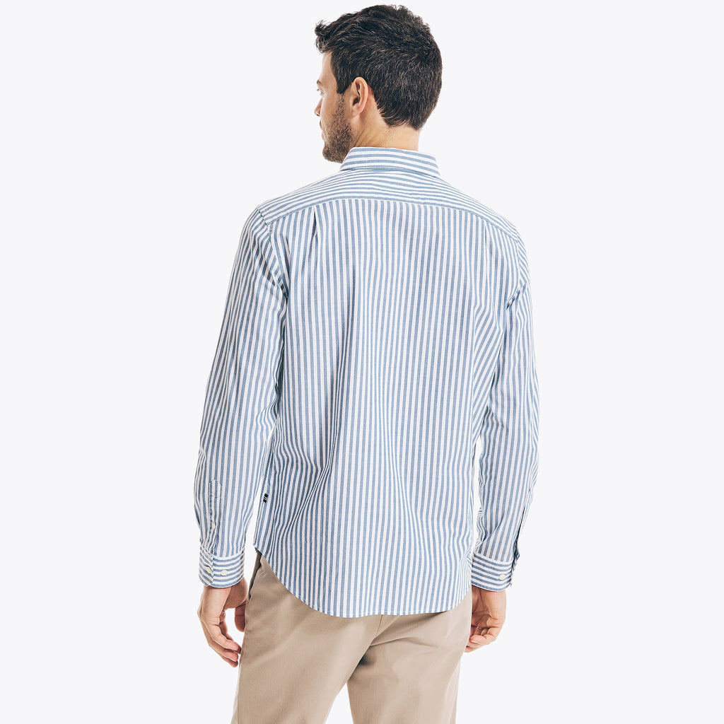 Camisa nautica classic fit striped oxford - camisa manga 